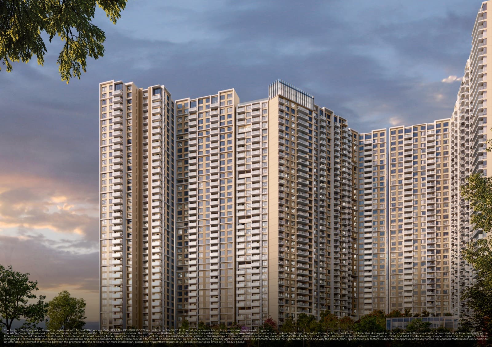 DLF Westpark — all four towers, exterior render