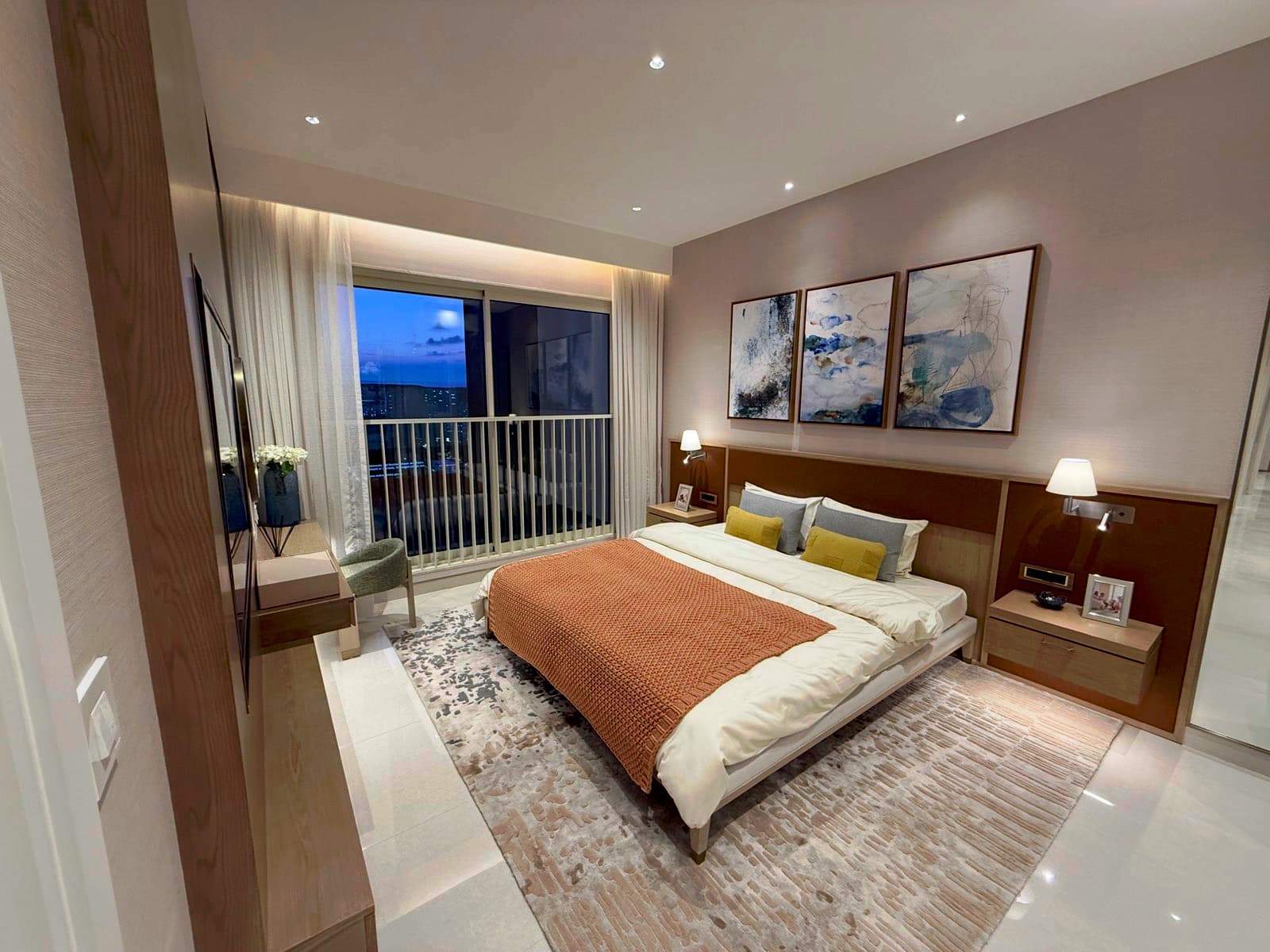 DLF Westpark show apartment second bedroom